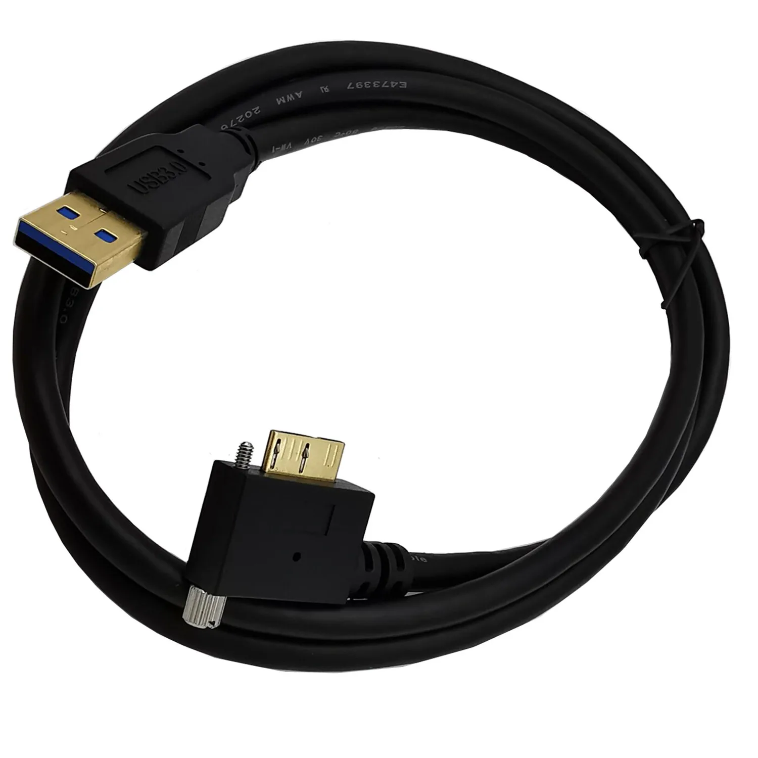 Позолоченный кабель 3.0, камера, Футляр для жесткого диска, плеер, колено USB AM-MICRO B с установочным винтом, кабель для передачи данных 3 м