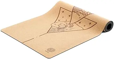 Пробковый коврик для йоги - 100% экологически чистая пробка и резина, легкий, идеального размера (72 x 24 мм), толщиной 4 мм, нескользящий