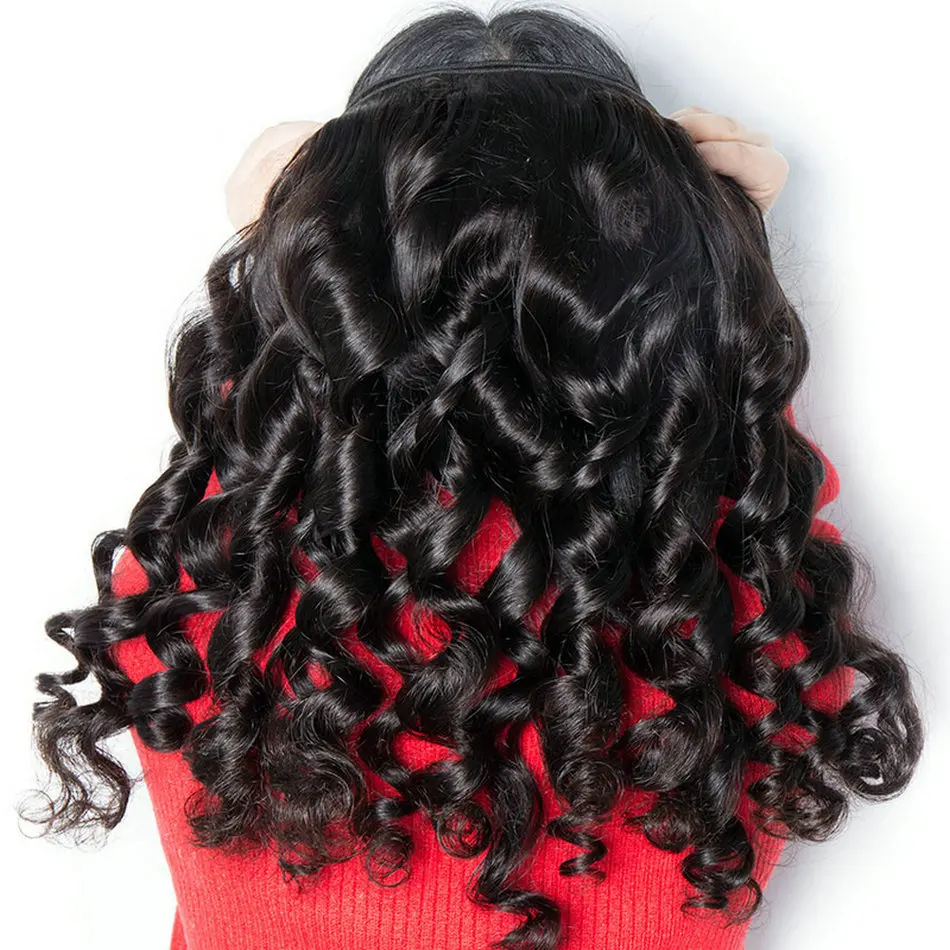 Пучок человеческих волос свободной волны, перуанские волосы натурального цвета, 1/3 пучка волос Remy, 10-30 дюймов, наращивание человеческих волос свободной волны.
