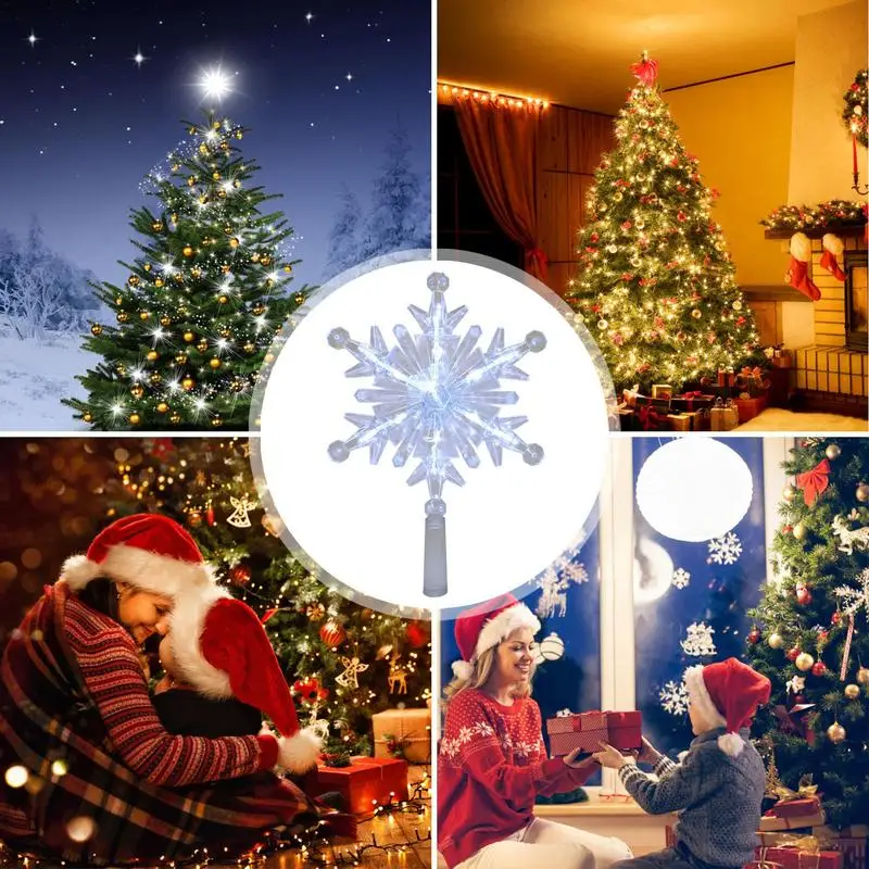 Рождественская елка в виде снежинки, Светящееся украшение на елку, ночник, проектор, Праздничное Рождественское украшение