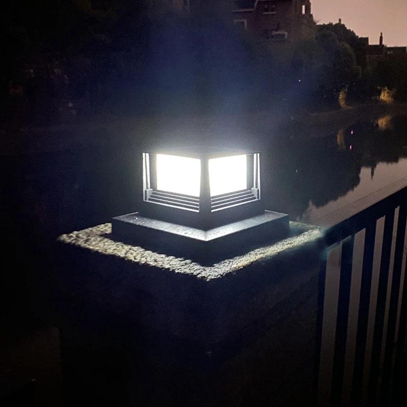 Светодиодная лампа из 2 частей солнечного света для забора, ворот, столба, Черная Вилла, колонна, лампа для ворот дома, стены патио, сада