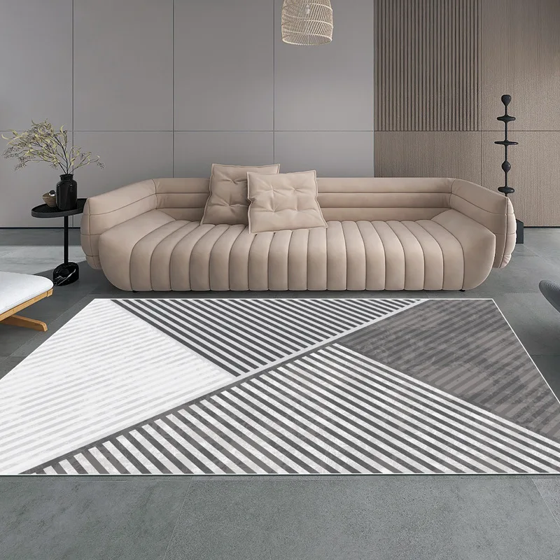 Современный ковер для спальни Минималистичный угловой геометрический коврик для помещений Мягкий коврик для ног Нескользящий ковер для гостиной кухни Кремовый