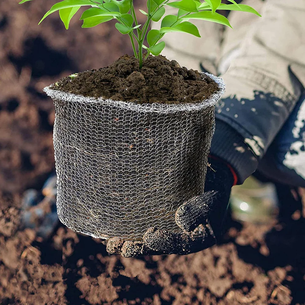 2шт Сетка для корней растений Сетка для защиты корней Проволочная Корзина для защиты растений Мешок из металлической проволоки Сумка для защиты растений
