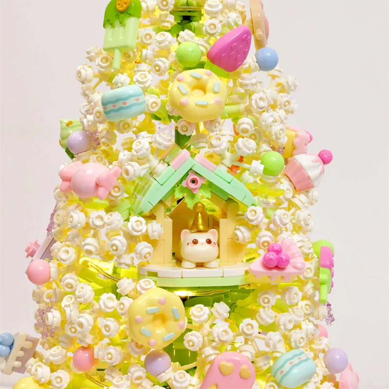 SEMBO BLOCK милая рождественская елка модель kawaii детская игрушка музыкальная шкатулка обучающая собранная фигурка милый подарок на день рождения