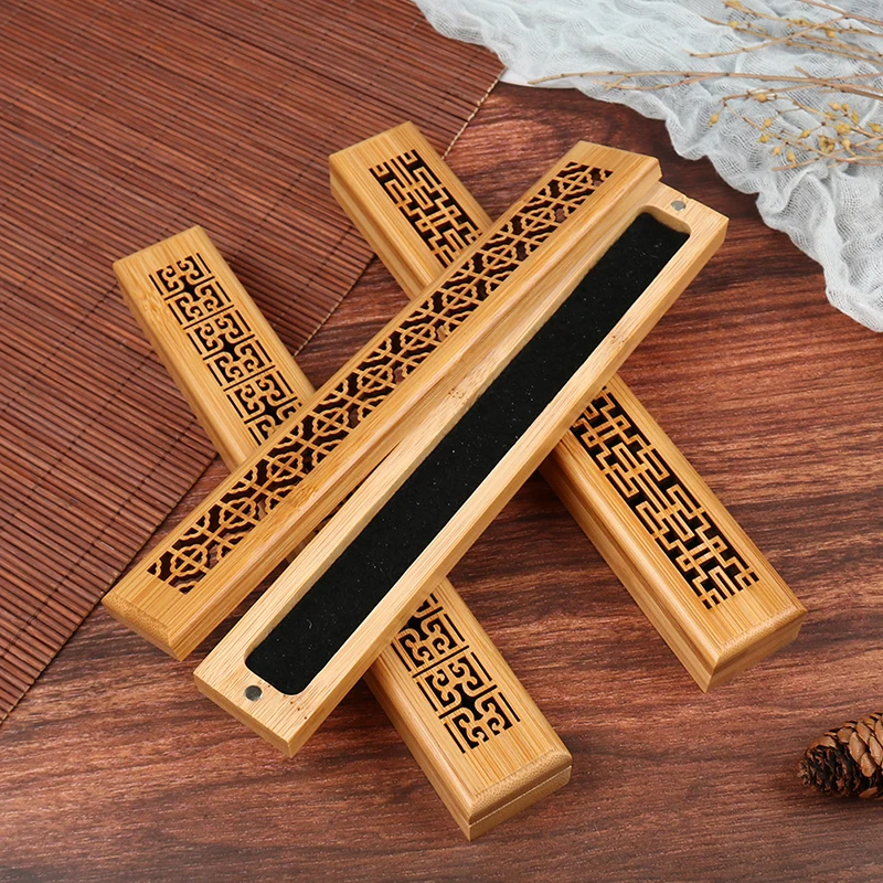 Бамбуковый Деревянный Держатель Ароматической Палочки Для Сжигания Joss Insence Box Горелка Для Улавливания Пепла