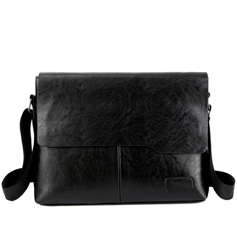 Винтажная мужская сумка через плечо большой емкости, деловая сумка через плечо из искусственной кожи, модная мужская сумка