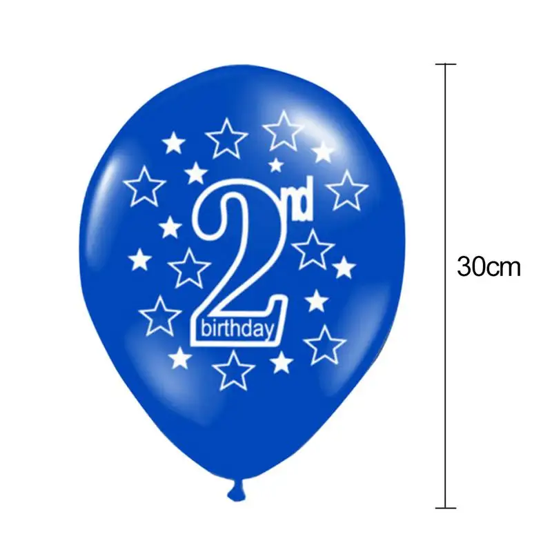 Воздушные шары со 2-м днем рождения, 10шт мерцающих латексных воздушных шаров для вечеринки по случаю 2-го дня рождения, декор для дня рождения для девочек, мальчиков и детей