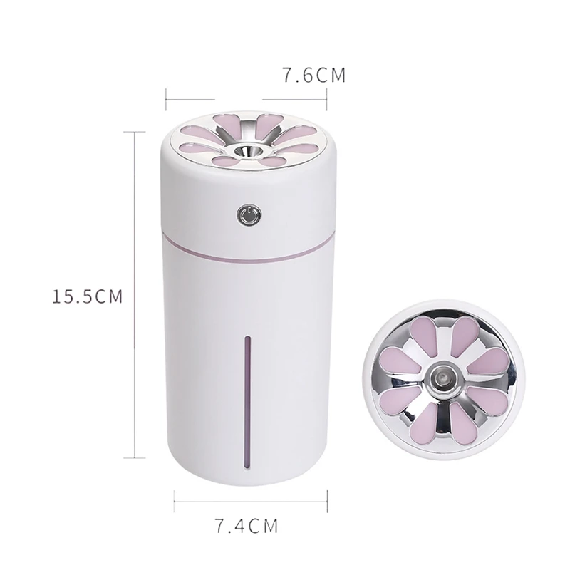 Интеллектуальное напоминание Мини-увлажнитель воздуха USB домашний ультразвуковой бесшумный увлажнитель воздуха без ночника и мини-вентилятора Розовый