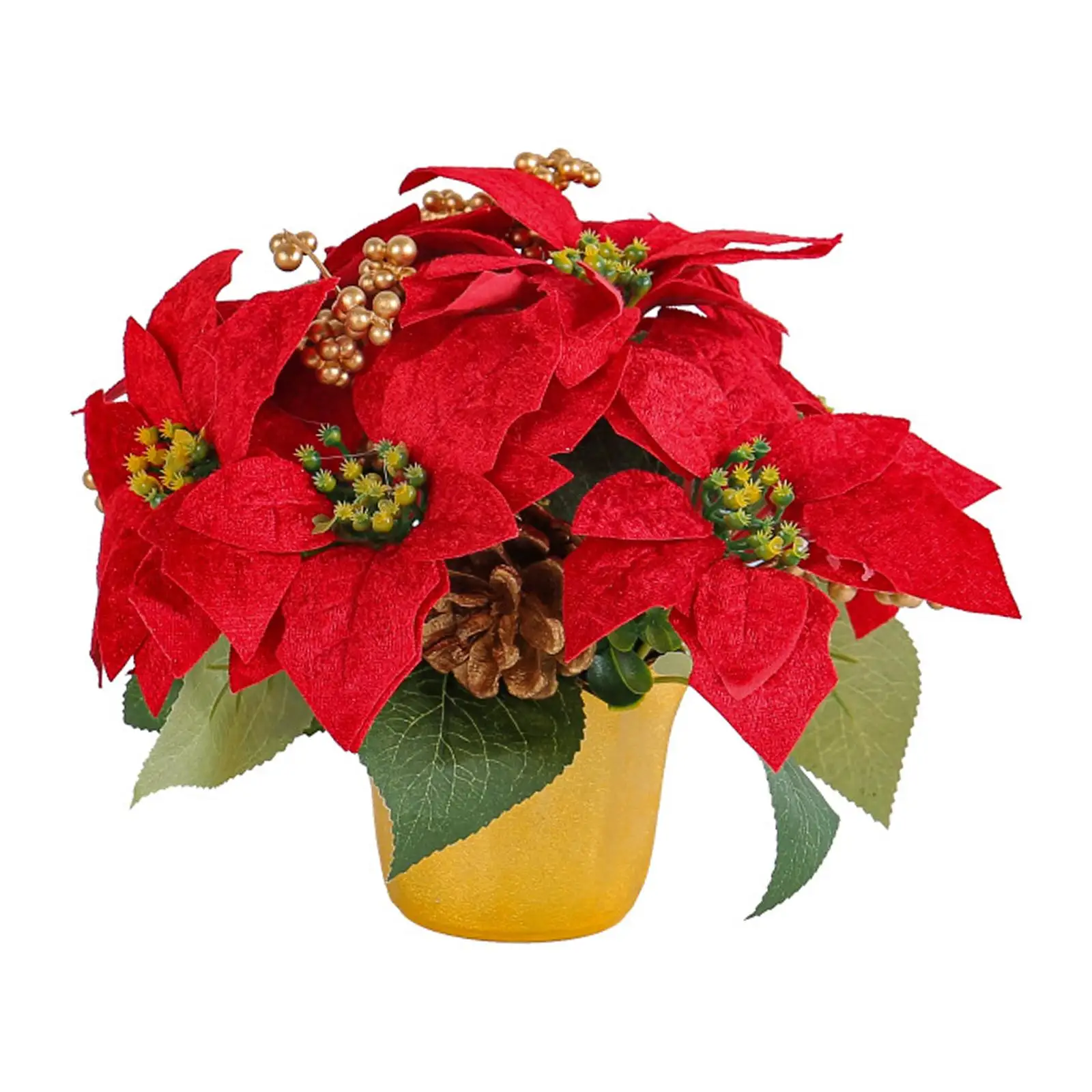 Искусственное Красное растение Пуансеттия, Красная Пуансеттия в горшке, Декоративная Искусственная