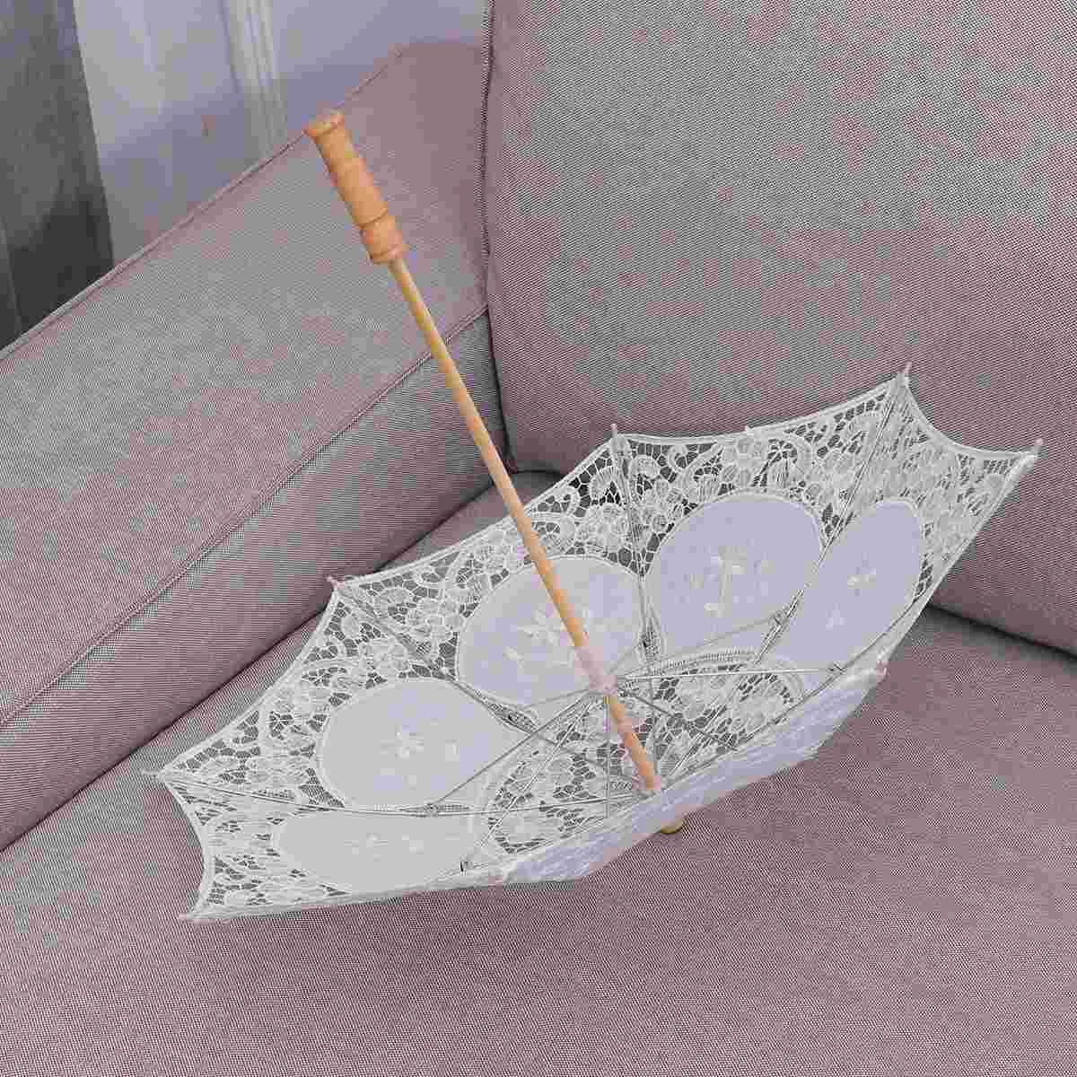 Классический зонт ручной работы из хлопка, реквизит для фотосъемки, подарки невесте, кружевной винтажный декор, Непромокаемый