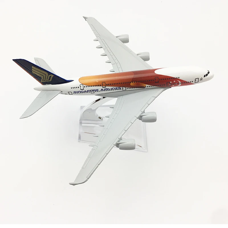 Модель самолета Singapore Airlines Airbus A380 самолет 16 см из металлического сплава, отлитый под давлением 1:400 модель самолета игрушка для детей Бесплатная доставка