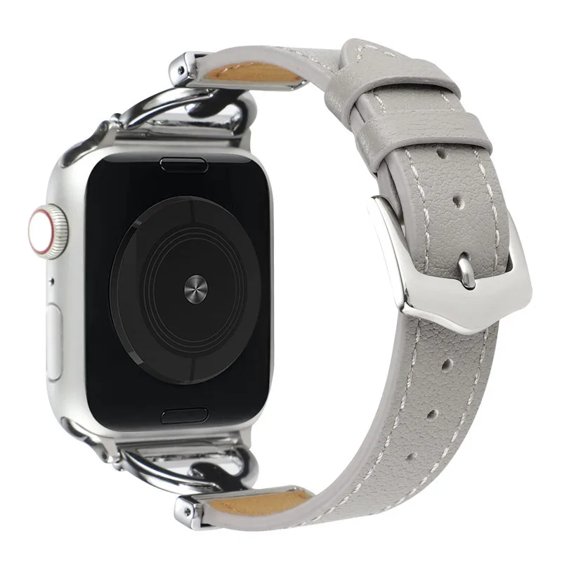 Модный D-образный Кожаный ремешок для часов Apple iwatch S8ultra S7 6 5 4 3 2 1 SE Сменный Ремешок для часов 49 мм 45 мм 44 мм 42 мм 40 мм Чехол для ПК