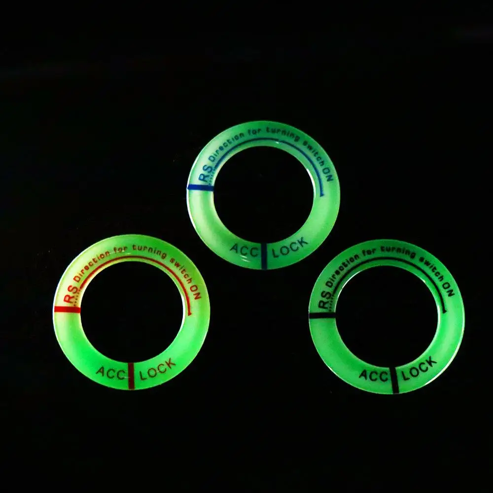 Наклейка со светящимся кольцом Ночные Светящиеся наклейки на зажигание автомобиля Крышка запуска двигателя автомобиля Наклейки на кольцо для ключей зажигания Крышка выключателя зажигания