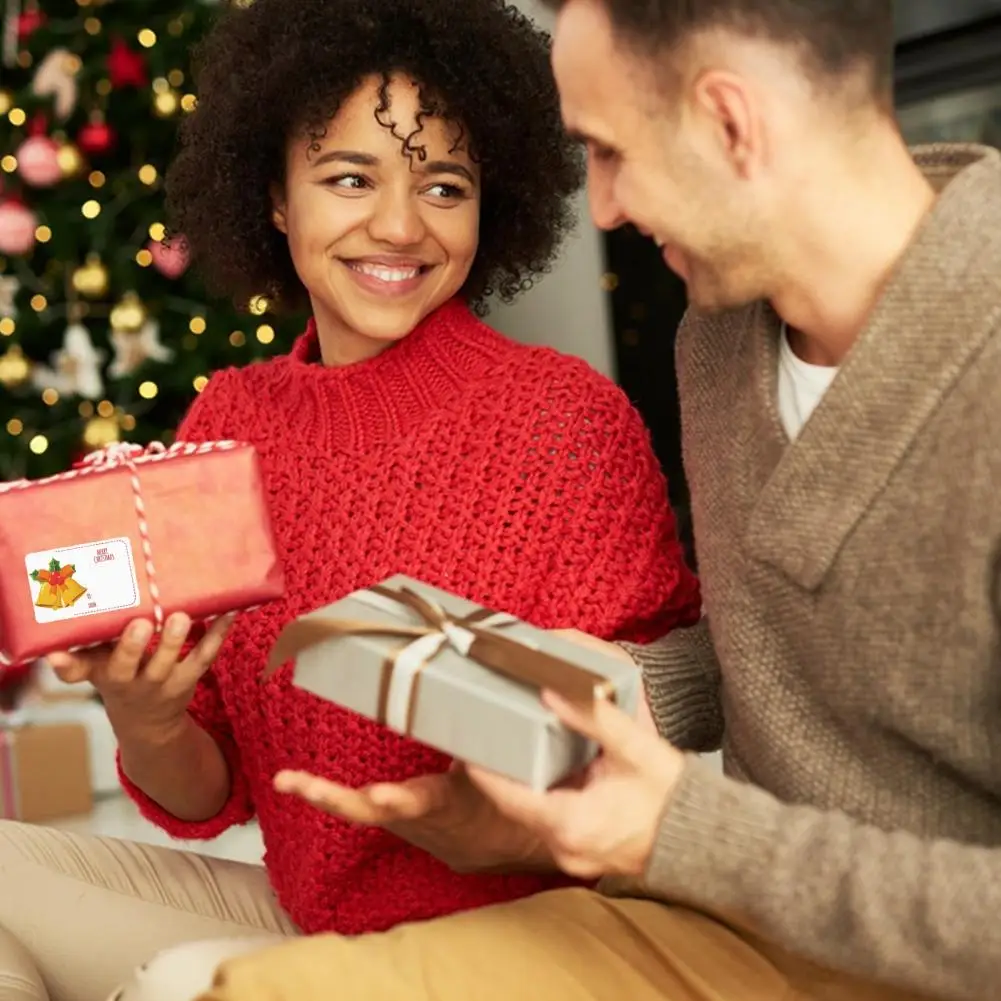 Подарочная упаковка Наклейки-наклейки для рождественских подарков премиум-класса, самоклеящиеся противоскользящие крафт-бирки с именами для праздничного подарка