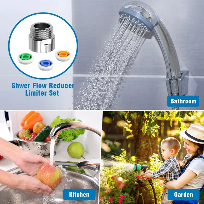 Устройство для экономии воды в душе из 2 частей, ограничитель расхода воды, обеспечивающий экономию воды в душе до 70%